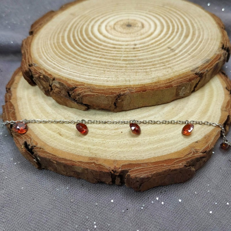 ΒΡΑΧΙΟΛΙ ΑΤΣΑΛΙ ΑΣΗΜΙ ΜΕ ΚΟΚΚΙΝΑ ΚΡΥΣΤΑΛΛΑ