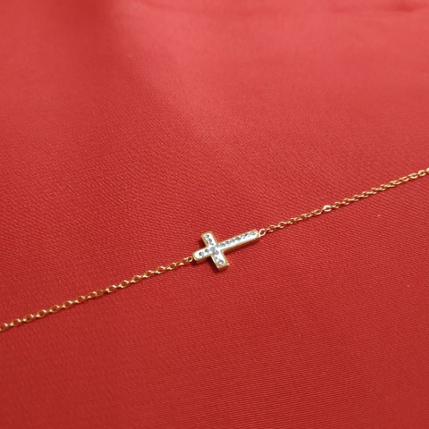 ΒΡΑΧΙΟΛΙ ΑΤΣΑΛΙ ΕΠΙΧΡΥΣΩΜΕΝΟ ΣΤΑΥΡΟΣ ΜΕ ΣΤΡΑΣ