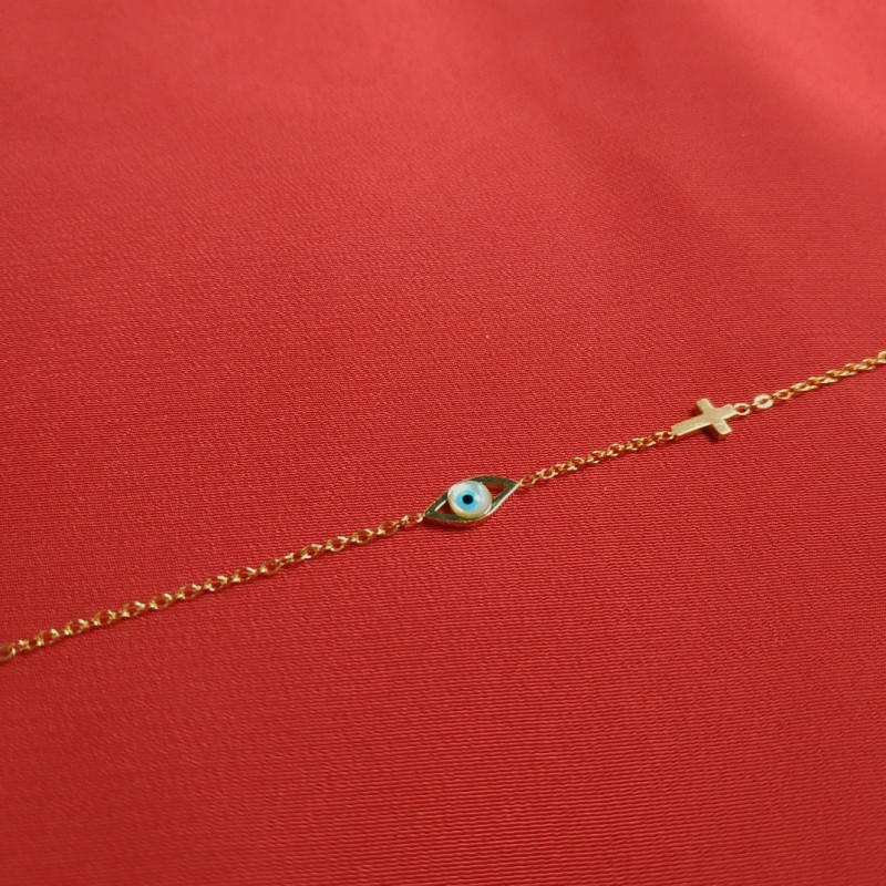 ΒΡΑΧΙΟΛΙ ΑΤΣΑΛΙ ΕΠΙΧΡΥΣΩΜΕΝΟ ΜΕ ΜΑΤΙ ΚΑΙ ΣΤΑΥΡΟ