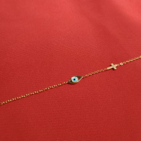 ΒΡΑΧΙΟΛΙ ΑΤΣΑΛΙ ΕΠΙΧΡΥΣΩΜΕΝΟ ΜΕ ΜΑΤΙ ΚΑΙ ΣΤΑΥΡΟ