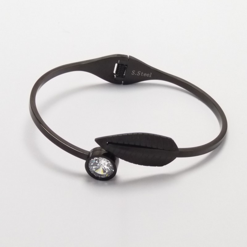 ΓΥΝΑΙΚΕΙΑ ΧΕΙΡΟΠΕΔΑ ΑΤΣΑΛΙ ΜΑΥΡΗ ΦΥΛΛΟ ΜΕ ΛΕΥΚΟ ΣΤΡΑΣ