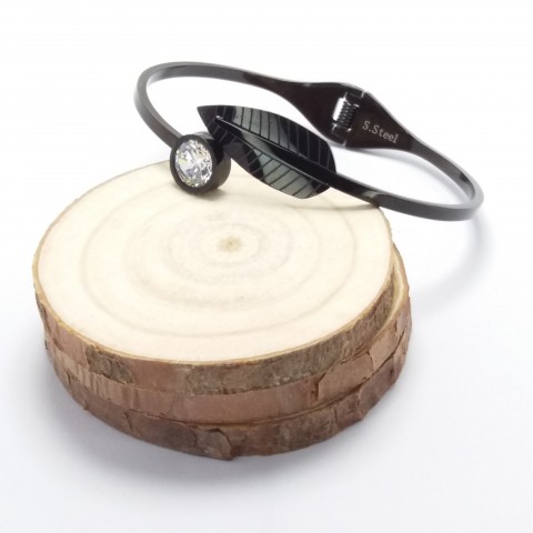 ΓΥΝΑΙΚΕΙΑ ΧΕΙΡΟΠΕΔΑ ΑΤΣΑΛΙ ΜΑΥΡΗ ΦΥΛΛΟ ΜΕ ΛΕΥΚΟ ΣΤΡΑΣ