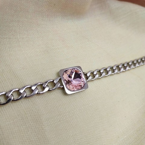 ΒΡΑΧΙΟΛΙ ΑΤΣΑΛΙ ΑΣΗΜΙ, ΚΑΔΕΝΑ ΜΕ ΡΟΖ ΚΡΥΣΤΑΛΛΟ , ΧΟΝΤΡΗ ΑΛΥΣΙΔΑ ΜΕ ΡΟΖ ΠΕΤΡΑ