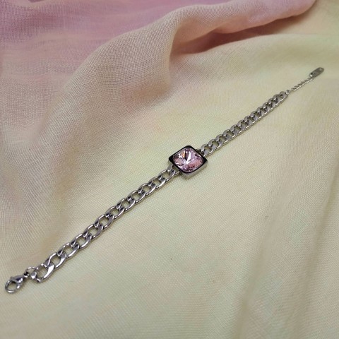 ΒΡΑΧΙΟΛΙ ΑΤΣΑΛΙ ΑΣΗΜΙ, ΚΑΔΕΝΑ ΜΕ ΡΟΖ ΚΡΥΣΤΑΛΛΟ , ΧΟΝΤΡΗ ΑΛΥΣΙΔΑ ΜΕ ΡΟΖ ΠΕΤΡΑ