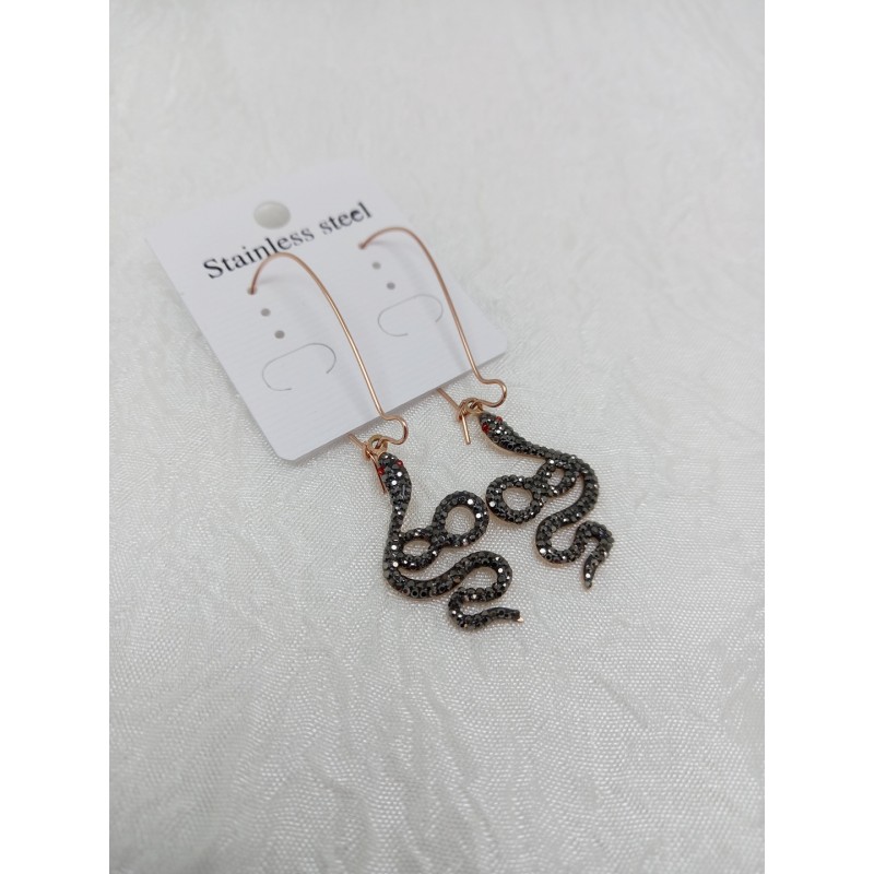 ΣΚΟΥΛΑΡΙΚΙΑ ΑΤΣΑΛΙ ΣΧΕΔΙΟ ΦΙΔΙ ΜΕ ΑΝΘΡΑΚΙ ΣΤΡΑΣ ΣΕ ΡΟΖ ΧΡΥΣΟ