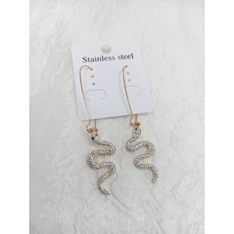 ΣΚΟΥΛΑΡΙΚΙΑ ΑΤΣΑΛΙ , ΚΡΕΜΑΣΤΑ , ΣΧΕΔΙΟ ΦΙΔΙ ΜΕ ΛΕΥΚΟ ΣΤΡΑΣ ΣΕ ΡΟΖ ΧΡΥΣΟ